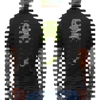 Florida Alligator Peeking In Pocket Crocodile Animal Men's Back Print T-Shirt | Mazezy