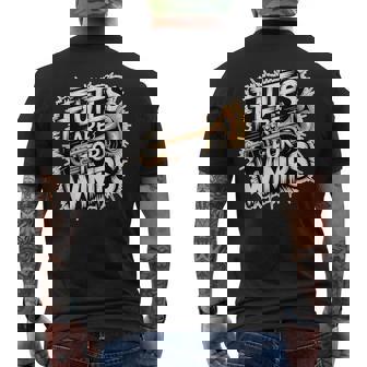 Flutes Are For Wimps Trumpet Band Jokes Men's Back Print T-Shirt | Mazezy