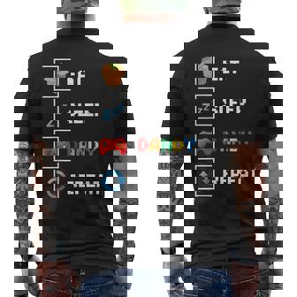 Food & Drink Eat Sleep Dandy Repeat Pixel Foodie Retro Gamer Men's Back Print T-Shirt | Mazezy