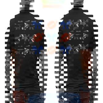 Football And Bows Fun Cheerleader Spirit Sports Season Men's Back Print T-Shirt | Mazezy