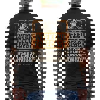 Weekend Forecast 100 Chance Of Woodworking Tank Top Men's Back Print T-Shirt | Mazezy