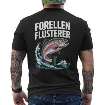Forellenflüsterer Angler Geschenk Fischen Angeln Forellen T-Shirt mit Rückendruck - Seseable