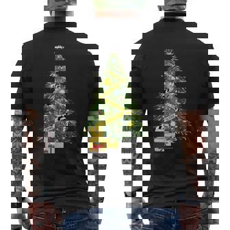 Forensics Science Christmas Tree Lights Scene Investigation Men's Back Print T-Shirt | Mazezy