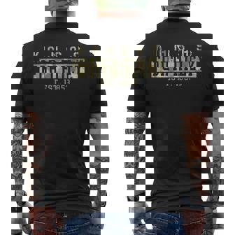 Fort Riley Kansas 1st Infantry Division Camouflage Men's Back Print T-Shirt | Mazezy