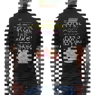 My Fortune Cookies Always Mention Onion Rings Foodie Men's Back Print T-Shirt | Mazezy