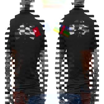 France Central African Republic Crossed Flags French CAR Men's Back Print T-Shirt | Mazezy