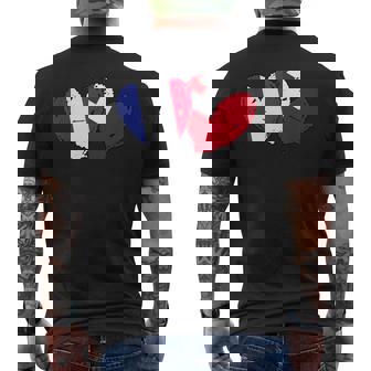 France Tonga Heart Flag French Tongan Friendship Men's Back Print T-Shirt | Mazezy