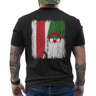 Free Belarus Algeria Half Flag Belarusian Algerian Heritage Men's Back Print T-Shirt | Mazezy