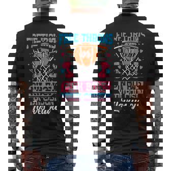 Free Throws Or Pink Bows Your Cousin Loves You Gender Reveal Men's T-shirt Back Print - Thegiftio