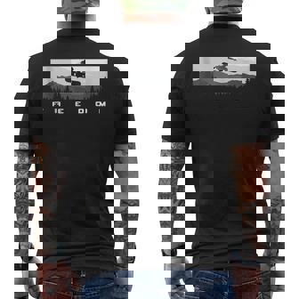 Freedom Ski Snowboard Graphic Mountain Landscape Adventure Tank Top Men's Back Print T-Shirt | Mazezy