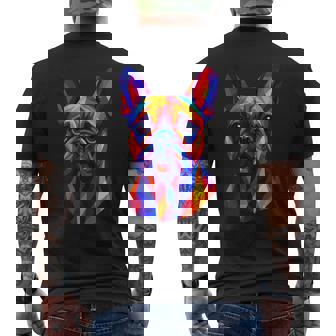 French-Bulldog-Dog Dog-Breed Pop-Art Dogs Men's Back Print T-Shirt | Mazezy