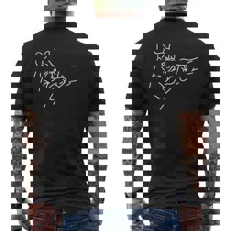 French Bulldog Punch Hand Friendship Fist Bump Dog Lovers Men's Back Print T-Shirt | Mazezy