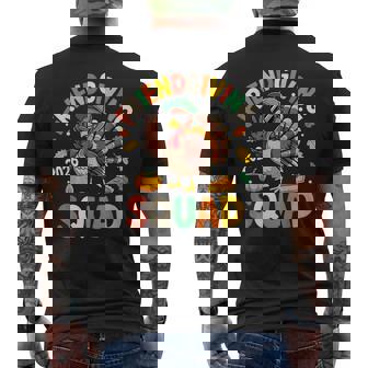 Friends Giving Squad 2026 Groovy Turkey Pumpkin Thanksgiving Men's Back Print T-Shirt | Mazezy