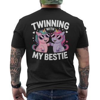 Friends Twinning With My Bestie Twins Friends Twin Matching Men's T-shirt Back Print - Thegiftio UK