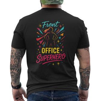Front Office Superhero Secretary Administrative Men's T-shirt Back Print - Thegiftio UK