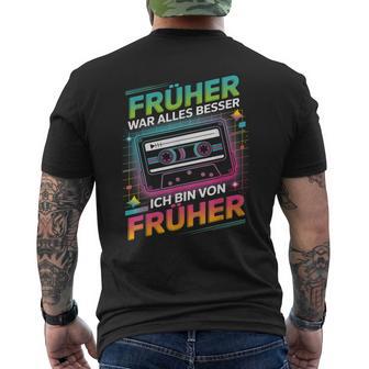 Früher War Alles Besser Kassette Retro 80Er 90Er Jahre T-Shirt mit Rückendruck - Geschenkecke