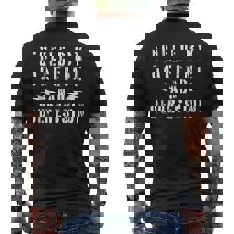 Fueled By Caffeine And Depression Tank Top Men's Back Print T-Shirt | Mazezy