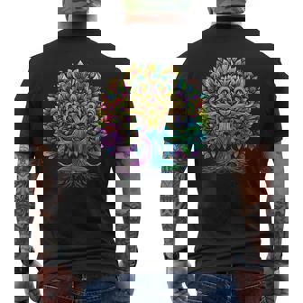 Full Foliage Tree Of Life 葉がいっぱいのレインボー生命の木 メンズTシャツ バックプリント - Kawaiitshirt