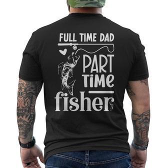 Full Time Dad Part Time Fisher Retro Bass Fishing Tank Top Men's Back Print T-Shirt | Mazezy