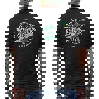 Fun Clovers St Patrick's Day Prone To Shenanigans & Malarkey Men's T-shirt Back Print - Thegiftio