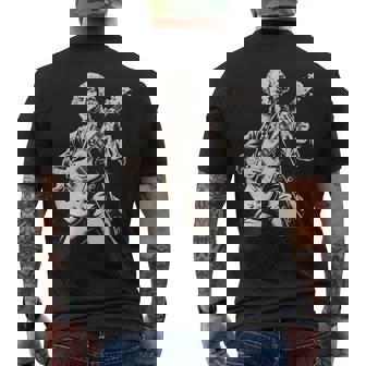 Fun George Washington Electric Guitar Rock Musician Men's Back Print T-Shirt | Mazezy