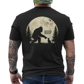 Fun Hand Boop Nose Bigfoot Cat Under Full Moon Night Lovers Men's T-shirt Back Print - Thegiftio