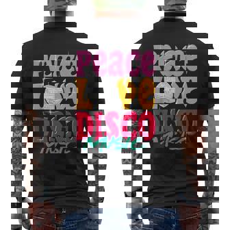 Fun Peace Love Disco Music Retro Men's Back Print T-Shirt | Mazezy