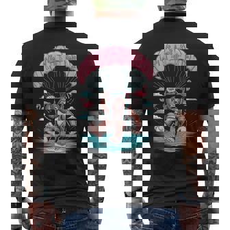 Fun Scene Bigfoot Flamingo Parasailing Summer Beach Tank Top Men's Back Print T-Shirt | Mazezy