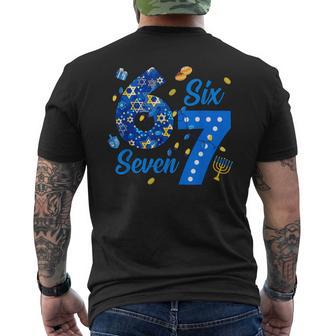 Fun Six Seven 6 7 Meme Couples Hanukkah Jewish Men's T-shirt Back Print - Thegiftio UK