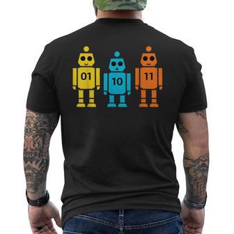 01 10 11 Robot Binary Math Men's T-shirt Back Print - Thegiftio UK
