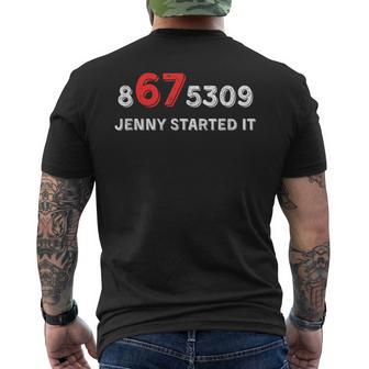 67 Jenny Started It 8675309 Gen X Six Seven Men's T-shirt Back Print - Thegiftio UK