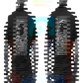 Astronaut Selfie Ufo Abduction At Space Men's T-shirt Back Print - Monsterry