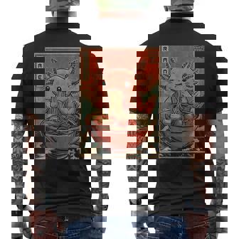 Axolotl Eating Ramen Kawaii Japanese Anime Axolotls Men's T-shirt Back Print | Seseable UK