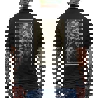 Bigfoot Alien & Yeti Sasquatch Rock On Ufo Handsign Men's T-shirt Back Print - Monsterry