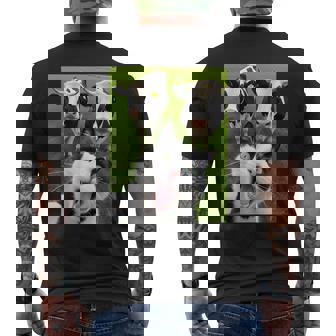 Black And White Cat Cow Selfie Men's T-shirt Back Print - Thegiftio