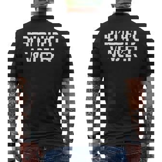 British Accents Bo'oh'o Wo'er Bottle Of Water Men's T-shirt Back Print - Thegiftio