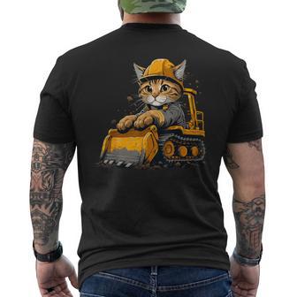 Cat 重機オペレーター メンズTシャツ バックプリント - Kawaiitshirt