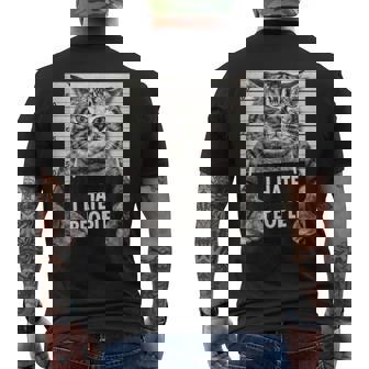 Cats Picture I Hate Peopleaying メンズTシャツ バックプリント - Kawaiitshirt