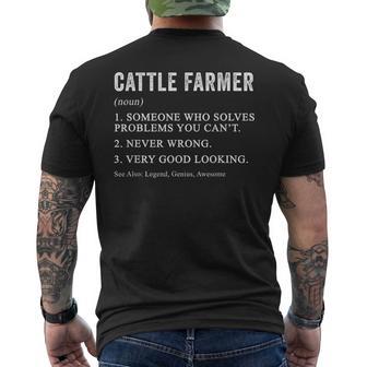 Cattle Farmer Definition Cattle Rancher Farm Humor Men's T-shirt Back Print - Thegiftio UK