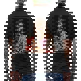 Distressed Party Doll Face Meme Men's T-shirt Back Print | Seseable UK