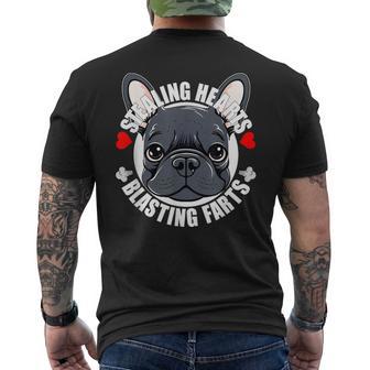 Frenchie French Bulldog Stealing Hearts Blasting Farts Men's T-shirt Back Print - Thegiftio UK
