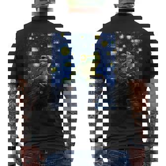 Frog Graphic Van Gogh Style Starry Night Men's T-shirt Back Print - Monsterry