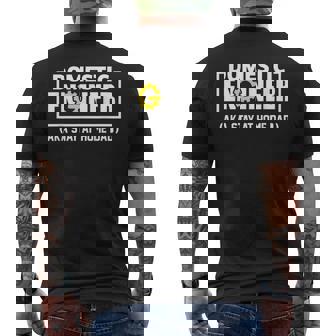 Husband Domestic Engineer Stay At Home Dad Fathers Day Men's T-shirt Back Print - Thegiftio