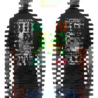 Italian Food Irish Green Beer St Patrick Italy Ireland Men's T-shirt Back Print - Thegiftio