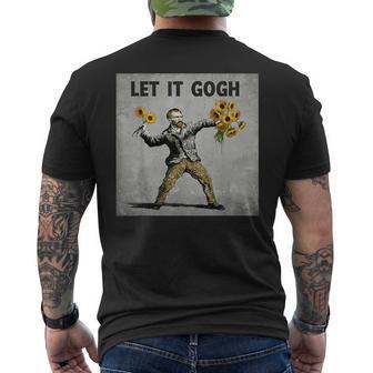 Let It Gogh Vincent Van Gogh Starry Night Distressed Men's T-shirt Back Print | Seseable UK