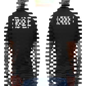 Matching Couple Where I Go Trouble Follows Men's T-shirt Back Print | Seseable CA