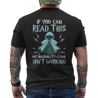 Collection If You Can Read This My Invisibility Cloak Isn't Working Black Small Magic Men's T-shirt Back Print - Monsterry