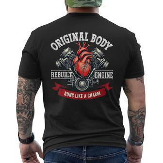Open Heart Bypass Surgery Survivor Heart Transplant Men's T-shirt Back Print - Thegiftio UK