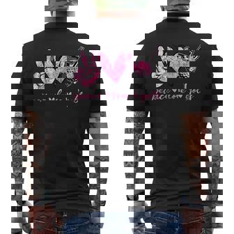 Peace Love Golf Player Sport Lovers Men's T-shirt Back Print - Monsterry