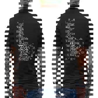 Pi Cat Math Lover Geek Men's T-shirt Back Print - Monsterry